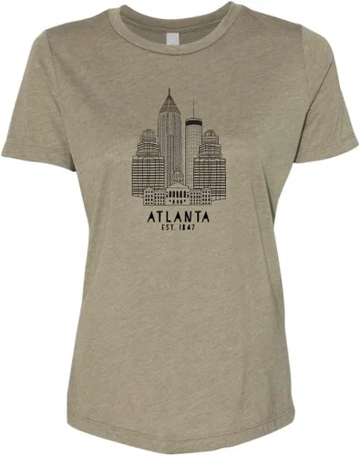 Miniatura 13 de Cute Women's Screen Printed Crew Neck Tee, Shirts With Sayings, Dusty Blue or Olive