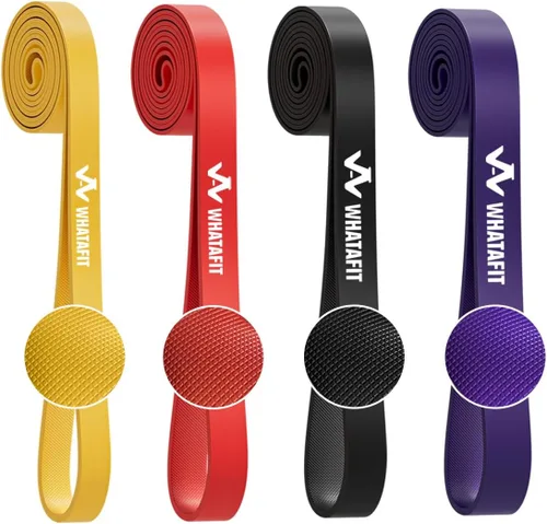WHATAFIT Resistance Bands,Pull Up Assist Bands Set with Handles, Exercise & Workout Bands with Door Anchor for Men & Women – Home Fitness Equipment