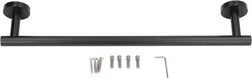 Miniatura 5 de Toallero para baño, toallero de acero inoxidable 304, toallero negro mate de 17.7 in, toallero de barra simple y elegante para baño, cocina