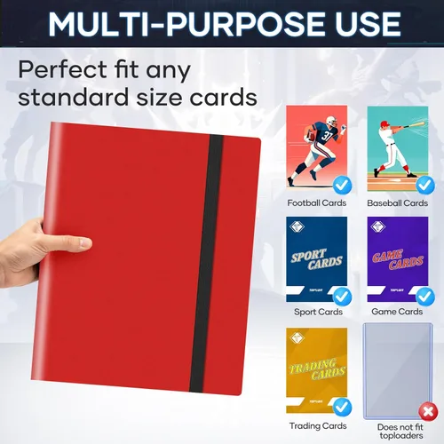 Miniatura 6 de Carpeta de Cartas Coleccionables de 9 Bolsillos, 360 Bolsillos, Álbum de Cartas Coleccionables, Carpeta de Cartas Deportivas para Cartas Estándar