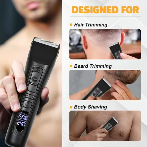 Miniatura 7 de Brio Beardscape V1 Recortador de barba para hombre profesional con cuchilla de cerámica de baja fricción, recortador de pelo inalámbrico profesional