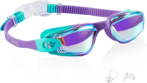 Miniatura 13 de Aegend Gafas de natación – Gafas de natación para niños de 3 a 14 años, niñas y jóvenes, sin fugas, visión clara Rosa brillante
