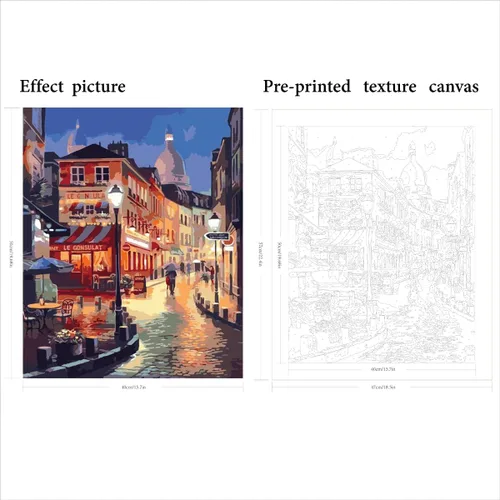 Miniatura 2 de QUITEDEW Kits de Pintura por Números para Adultos, Pintura por Números de la Ciudad para Adultos, Pintura por Números de Paisaje Urbano Nocturno