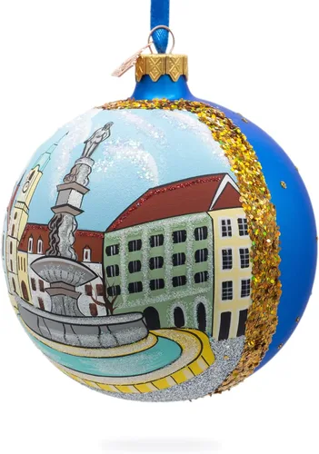 Miniatura 4 de Casco antiguo de Bratislava, Eslovaquia, bola de cristal, adorno de Navidad de 4 pulgadas
