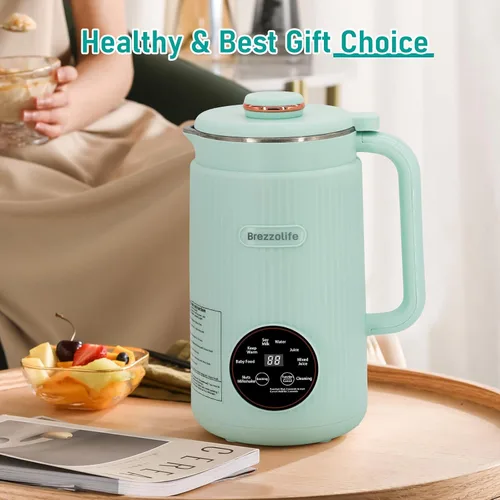 Miniatura 7 de Fabricante de Leche de Nueces, Máquina Automática de Leche de Soja de Acero Inoxidable de Gran Capacidad de 40oz para Leche Casera, de Avena, Leche