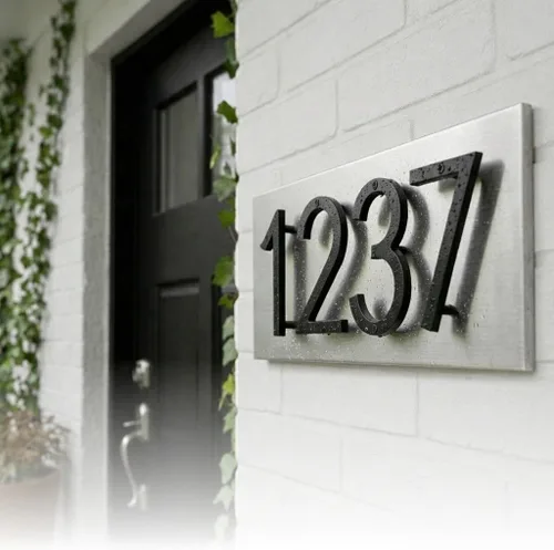 Miniatura 9 de NACH Números de casa flotantes, números de casa negros de aluminio de 8 pulgadas para exteriores, número 8, números de puerta con accesorios
