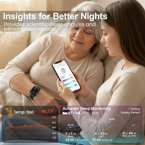 Miniatura 3 de Reloj inteligente de salud para mujeres y hombres, reloj AMOLED de 2.04 pulgadas con frecuencia cardíaca 24/7, seguimiento del sueño, oxígeno