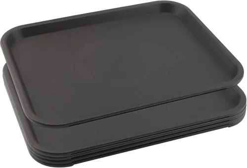 Miniatura 13 de Paquete de 5 bandejas azules de comida rápida de 13.8 x 10.6 pulgadas, bandejas rectangulares grandes para servir restaurante, bandejas de plástico
