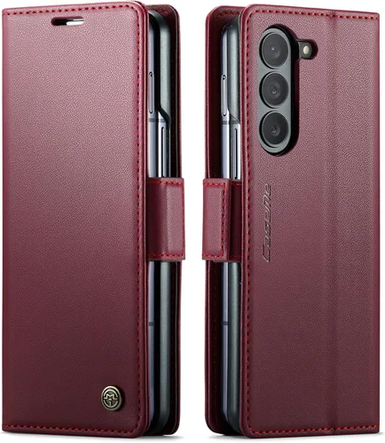 Miniatura 9 de Funda para Samsung Galaxy Z Fold 5 (2023), funda de piel sintética tipo cartera con tarjetero con bloqueo RFID, función atril, a prueba de golpes
