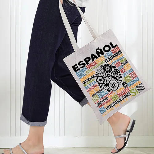 Miniatura 4 de Bolsa de lona en español Regalo para profesor de español, regalo en español, bolsa de hombro para mamá española