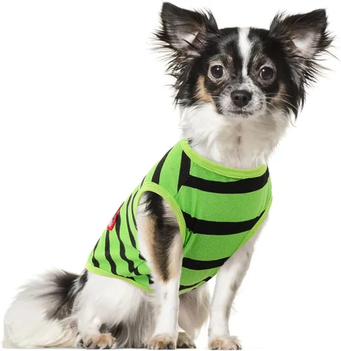 Miniatura 9 de Camiseta a rayas para perros y gatos, chaleco de algodón para primavera, verano, para mascotas, adecuada para mascotas pequeñas y medianas y Amarillo