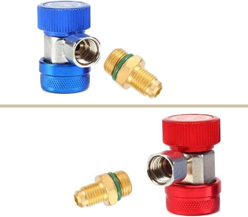Miniatura 3 de Youngine Adaptador R134A ajustable, Juego de adaptadores de conector de acoplador rápido para aire acondicionado, kit de conversión de aire