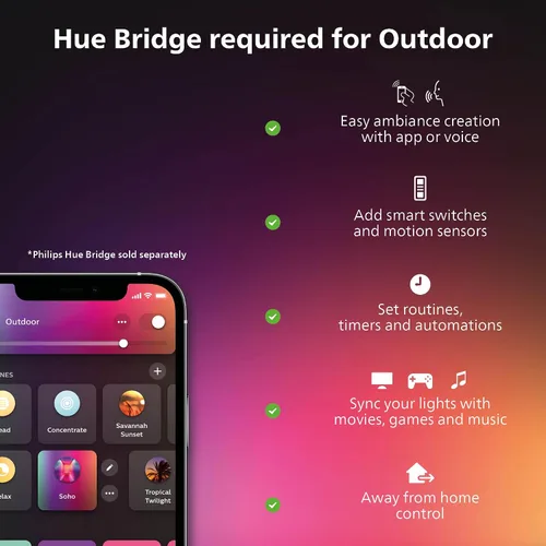 Miniatura 6 de Philips Hue Impress - Lámpara de pared para exteriores (cableada), (6.1 x 9.4 pulgadas), luz blanca y de color, control de voz, requiere puente