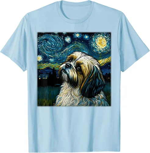 Miniatura 95 de Camiseta Surrealism Starry Night Shih Tzu Dog