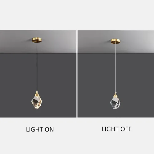Miniatura 6 de Lámpara colgante moderna de cristal, lámpara colgante LED de 3 colores, lámpara colgante de techo de oro de altura ajustable, para cocina, isla