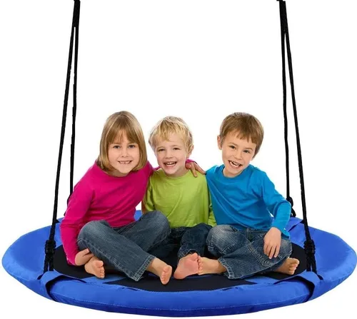 Miniatura 17 de Costzon - Platillo volador de 40 pulgadas, columpio seguro y resistente para niños de fácil montaje, cuerdas ajustables, ideal para el parque de Rosa