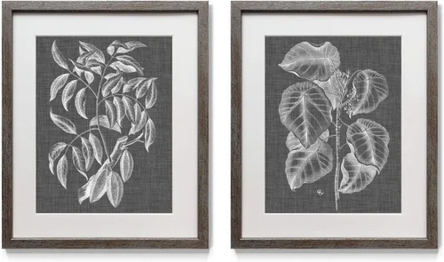 Miniatura 16 de Arte floral para pared, marco rústico de plata envejecida, juego de decoración de pared de 2 piezas: plumeria, caléndula, flores silvestres