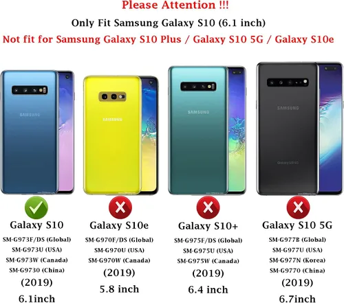 Miniatura 2 de Funda para Samsung Galaxy S10 con cubierta para lente de cámara, protector de pantalla HD, doble capa de grado militar, probada contra caídas