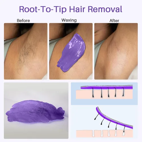 Miniatura 5 de BLITZWAX Cuentas de cera dura para depilación de 1 libra de cera sensible para bikini, axilas, espalda y pecho, cera de recambio grande para mujeres