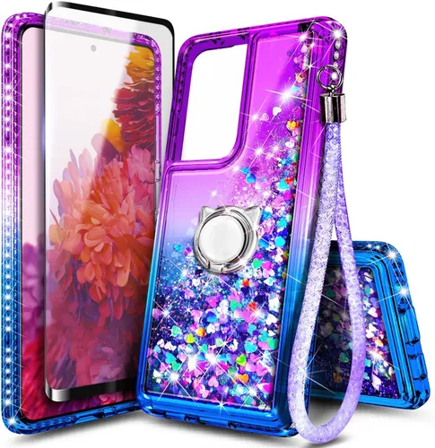 Miniatura 108 de NGB Diseñada para funda Samsung Galaxy Note 10+ (Plus), Rosa/Aguamarina Funda con Purpurina Líquida Brillante Linda para Mujeres Niñas Niños