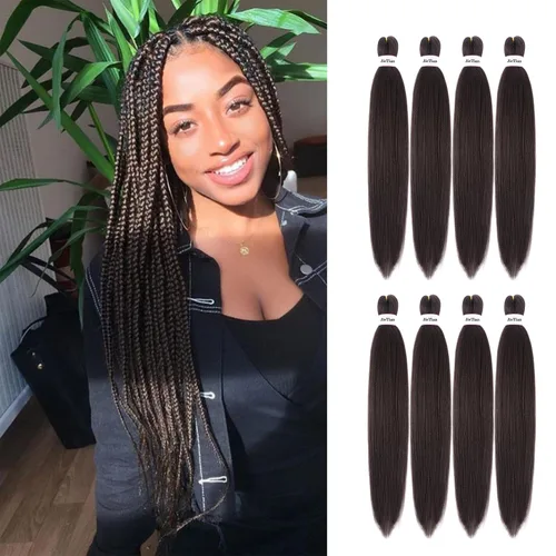 Miniatura 31 de Liang Dian Cabello Trenzado Preestirado Ombre de 12 Pulgadas, 8 Paquetes de Trenzas de Ganchillo Sintéticas, Ajuste con Agua Caliente, Extensiones