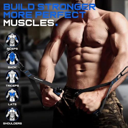 Miniatura 5 de RENRANRING Asas de Ejercicio para Gimnasio, Accesorios de Reemplazo para Poleas de Máquina de Cable, Banda de Resistencia y Entrenador de Fuerza