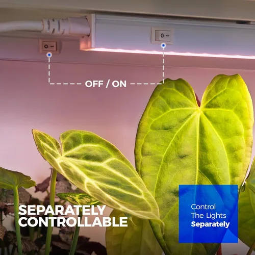 Miniatura 5 de Barrina Luces de crecimiento T5, espectro completo, 4 pies 160 W (8 x 20 W, equivalente a 1000 W), bombillas LED de crecimiento, luces de plantas