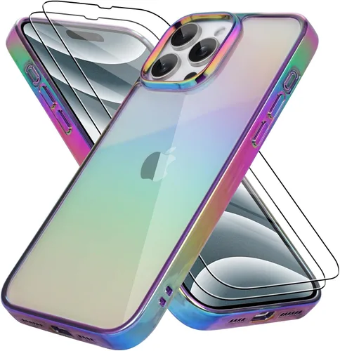 Miniatura 8 de Bonoma Funda magnética para iPhone 13 【Soporte para Magsafe】Protector de cámara de lujo de cristal fluorescente iridiscente con láser brillante + 2
