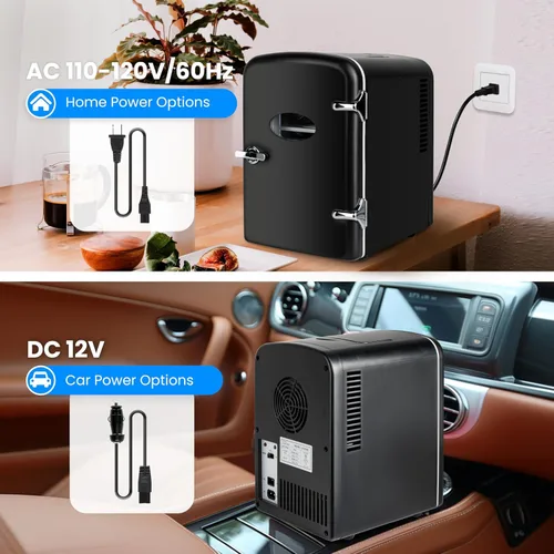 Miniatura 5 de HealSmart Mini refrigerador portátil, refrigeradores compactos enfriadores y calentadores de 4 litros 6 latas, con ventana de observación, 100%