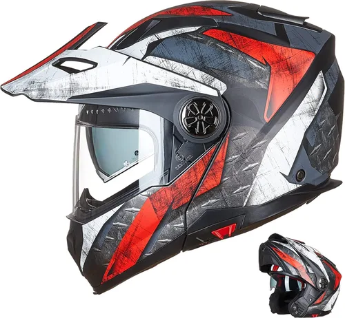 Miniatura 10 de ILM - Casco modular de cara completa para motocicleta, ATV, tres en uno, para moto de nieve, con visera antiniebla Pinlock, para hombres y mujeres