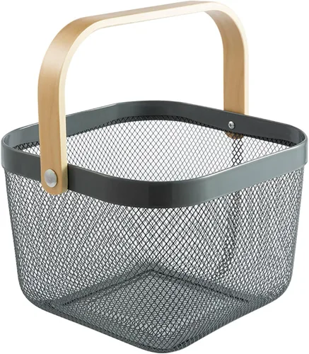 Miniatura 16 de AJIODA Cesta de acero de malla metálica, cesta organizadora de almacenamiento, cesta de cocina colgante multifuncional, cesta de frutas con mango