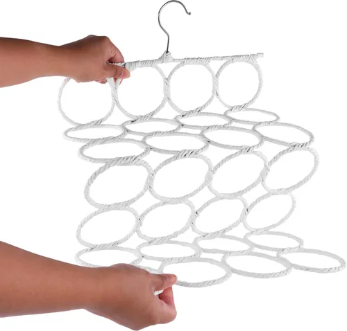 Miniatura 5 de Super Z Outlet Organizador plegable de 28 agujeros para anillos que ahorran espacio para ropa para colgar ropa, corbatas, cinturones, calcetines