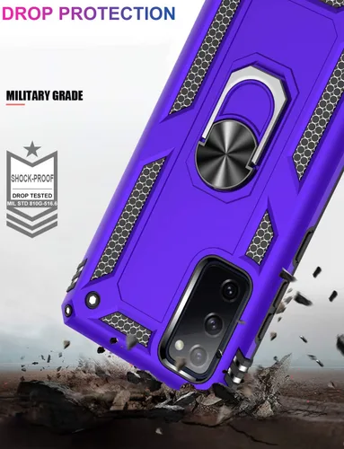 Miniatura 3 de LUMARKE Funda para Galaxy S20 FE con protector de pantalla, supera los 16 pies, probada en caídas, de grado militar, con soporte de anillo