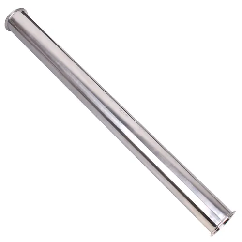 DERNORD Tubo de Carrete Sanitario con Extremos de Abrazadera, Tubo Redondo Liso de Acero Inoxidable 304 con Abrazadera Triple de 7.62 cm, con