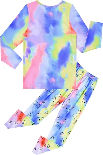 Miniatura 57 de QPANCY Conjunto de pijamas a juego para niñas y muñecas, pijamas de manga larga para otoño e invierno