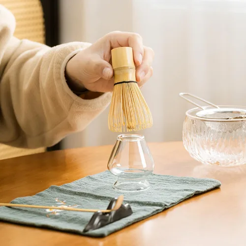 Miniatura 6 de DWEHIXBUY Juego de té japonés (7 piezas) Juego de batidor Matcha Bowl Matcha con boquilla de vertido Batidor de Matcha de bambú (chasen) Cuchara
