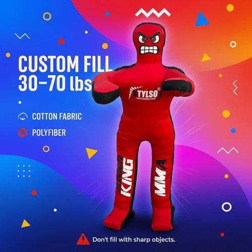 Miniatura 6 de Maniquí de lucha libre sin relleno para niños – Maniquí de agarre juvenil BJJ, MMA, Jiu Jitsu y compañero de entrenamiento de judo – Compañero