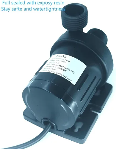 Miniatura 7 de HuiYu Bomba de agua pequeña de DC 12V Bomba de circulación de agua caliente 3.5GPM 18W 5.5M Bomba de agua solar sumergible de poco ruido con fuente