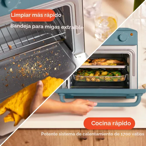 Miniatura 4 de bella Horno tostador Air Fry, 7 opciones de cocción preestablecidas, bandejas revestidas EverGood aptas para lavavajillas incluidas, apagado