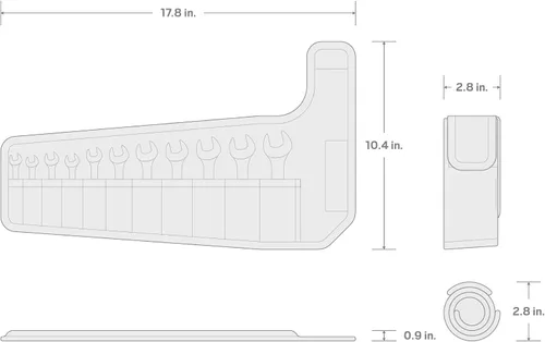 Miniatura 7 de TEKTON Juego de llaves combinadas Stubby con bolsa, 11 piezas (1/4-3/4 pulgadas) WCB94401