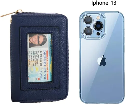 Miniatura 4 de FACAI Cartera de pulsera RFID para mujer con ranuras para tarjetas de crédito, cartera de viaje, marino, Classic