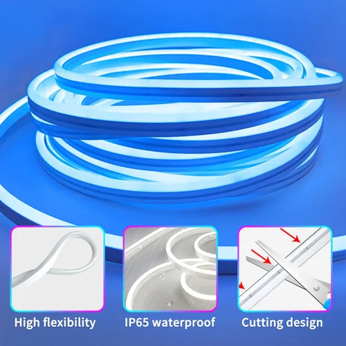 Miniatura 6 de Cuerda de luces LED de neón de 16.4 pies con aplicación o control remoto, luces LED flexibles, múltiples modos, luces de neón RGB para exteriores