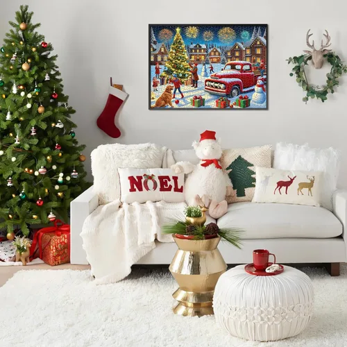 Miniatura 7 de Rocorose Rompecabezas de Navidad para adultos, 1000 piezas con temática de invierno, escena de nieve, fiesta, vacaciones, árbol de Navidad, desafío