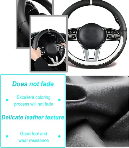 Miniatura 4 de Ajuste personalizado para cubierta de volante de automóvil de Mazda, cubierta de volante de cuero Nappa antideslizante, diseñada para accesorios