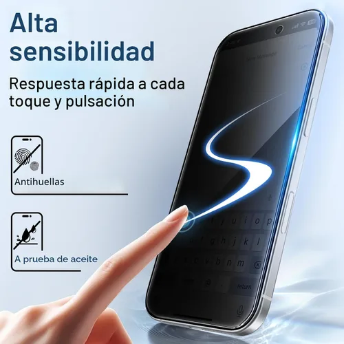 Miniatura 7 de JETech - Protector de pantalla de privacidad para iPhone 17 Pro de 6,3 pulgadas con protector de lente de cámara, película de vidrio templado