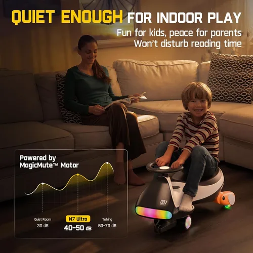 Miniatura 2 de FanttikRide N7 Ultra Carro Eléctrico Wiggle con Batería Recargable Tipo C, Carro para Niños con Motor MagicMute, 2 Velocidades Máx 4 Mph, 9 Modos