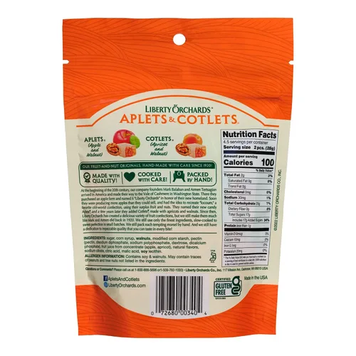 Miniatura 2 de Liberty Orchards, Aplets & Cotlets - Dulce Lokum de Applet y Albaricoque - Delicia Turca Vegana 4.5oz