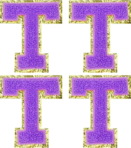 Miniatura 50 de Jongdari Letras termo-adhesivas de felpilla para ropa, parches de letras del alfabeto con brillantina para coser, con adhesivo planchado, 4 Blanco