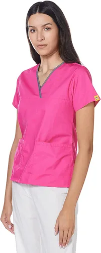 Miniatura 4 de WonderWink Charlie Uniformes médicos de 5 bolsillos, con cuello en Y para mujer