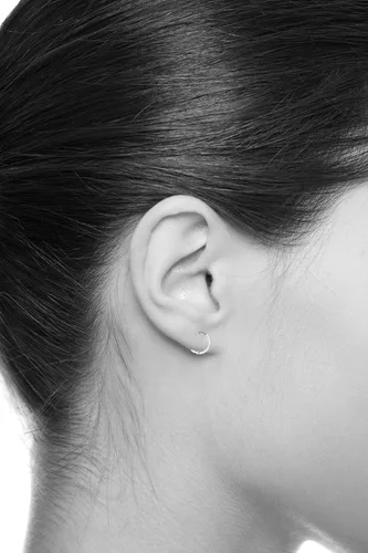 Miniatura 3 de 14k REAL Yellow OR White Gold 2mm Thickness Huggie Earrings (10 x 10 mm)